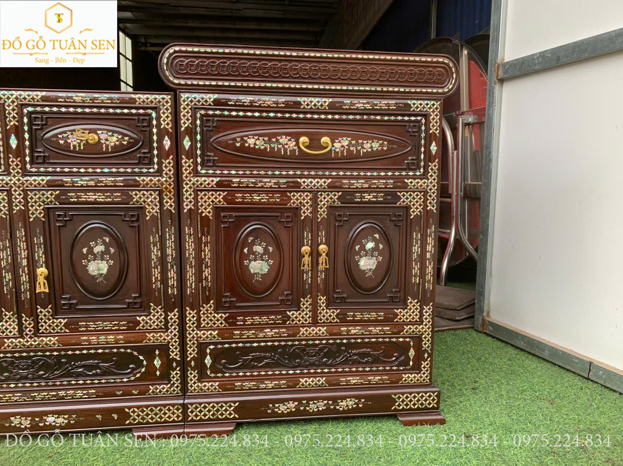 Kệ tủ ti vi khảm ốc